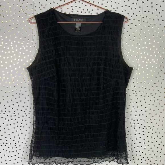 Lane Bryant Ruched Sheer Overlay Tank - Picture 1 of 5